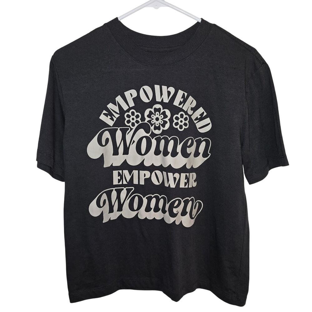 Empowered Women Empower Women Coquette Y2K Croppped Gray T-Shirt Size S